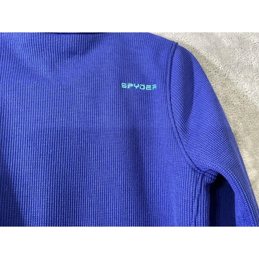 SPYDER full zip sweater jacket Core  Youth sz XL /18 Blue logo zip pull & sleeve